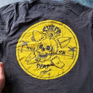 shredded SHRED DEAD VOLCOM graphic tee shirt